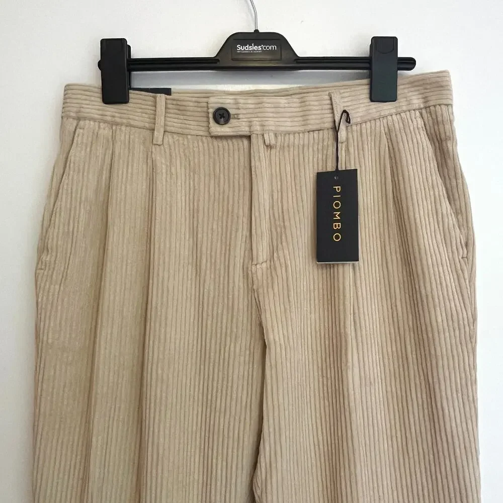 Piombo Lightweight Beige Corduroy Pants 33